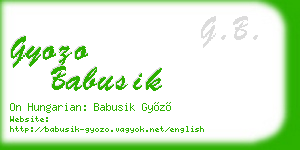 gyozo babusik business card