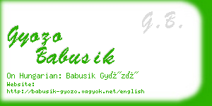 gyozo babusik business card